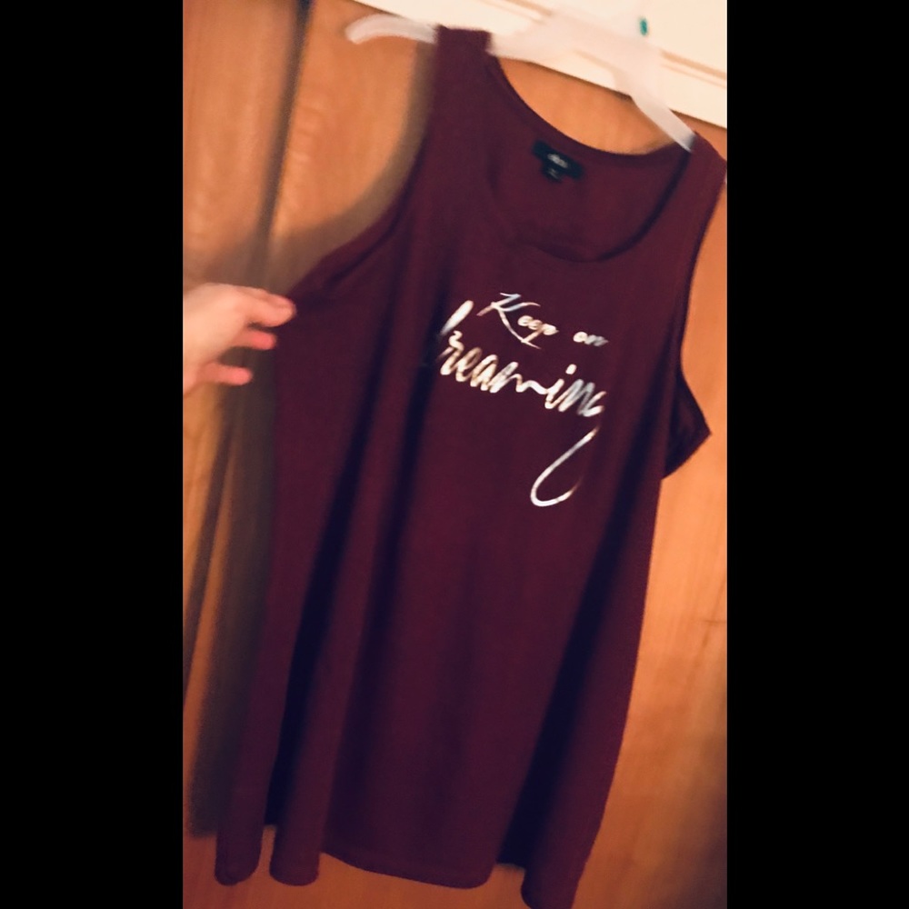 Ellos Deep Burgundy “Keep On Dreaming” Sleep Tank - Picture 2 of 6